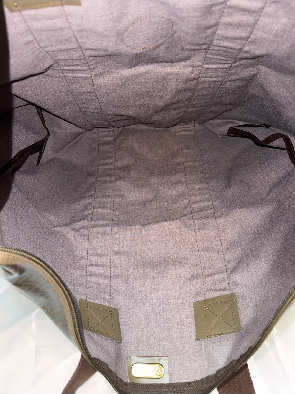 Mario Valentino Coated Canvas Large Tote Weekender Bag V Logo-with callouts - Picture 11 of 15